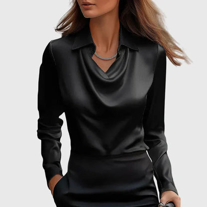 Brooklyn – Elegante blusa de satén brillante