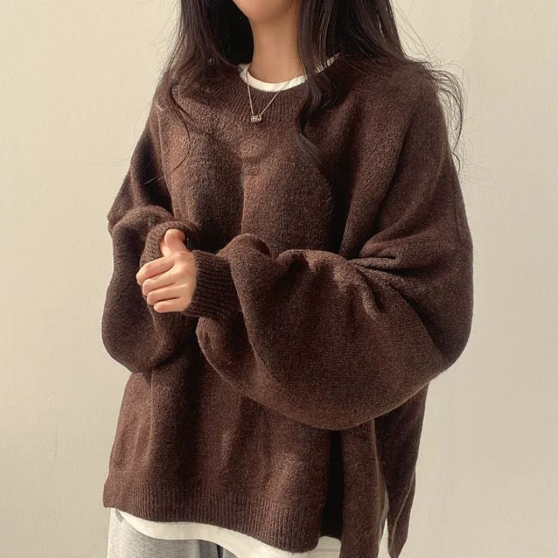 Suéter coreano de forro polar extragrande