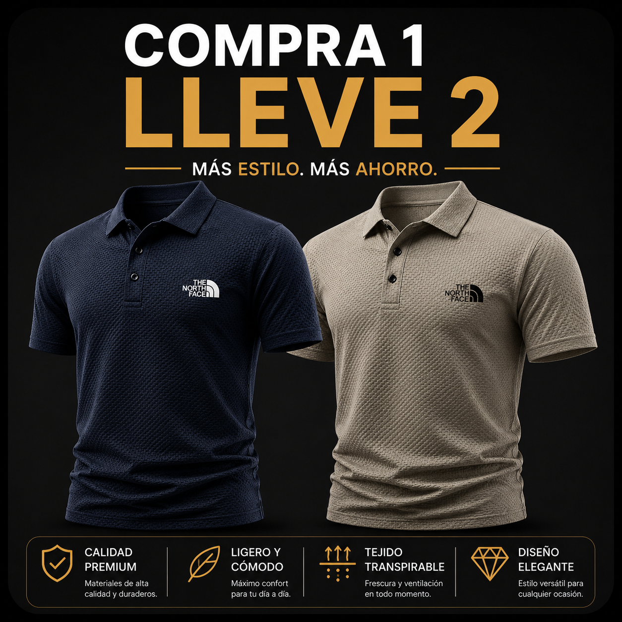 COMPRA 1 Y LLÉVATE 2 Polo Premium TNF 2026