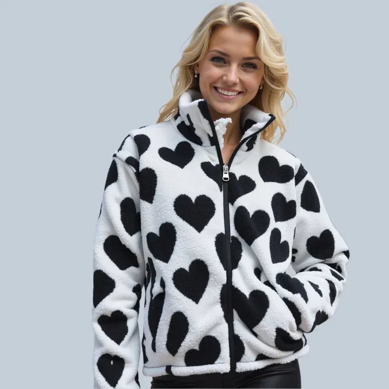Chaqueta suave reversible con corazón Silamoda