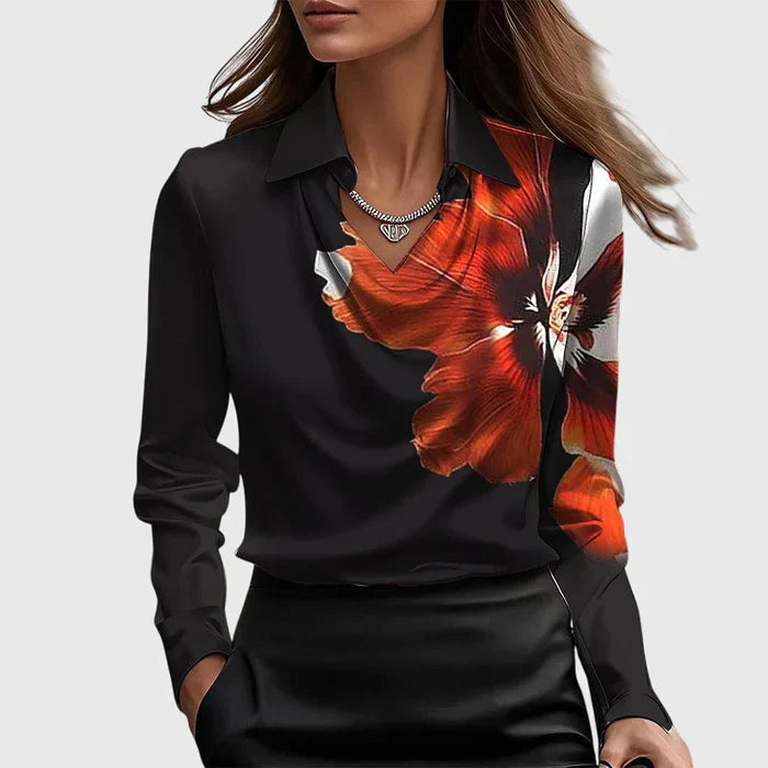 Brooklyn – Elegante blusa de satén brillante